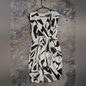 Chic Black and White Patterned Dress